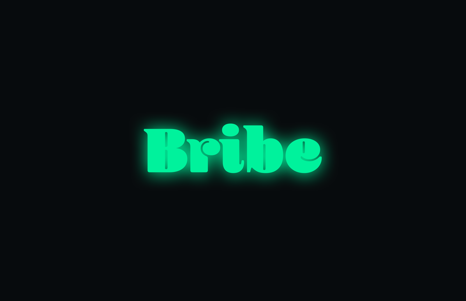 The Bribe wordmark in the new colour scheme